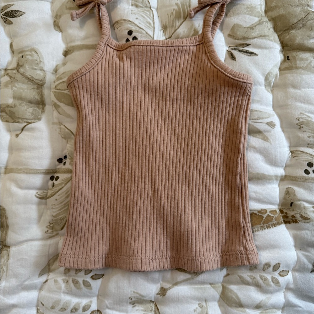 Kids Ribbed Tank Top - Soft Brown
